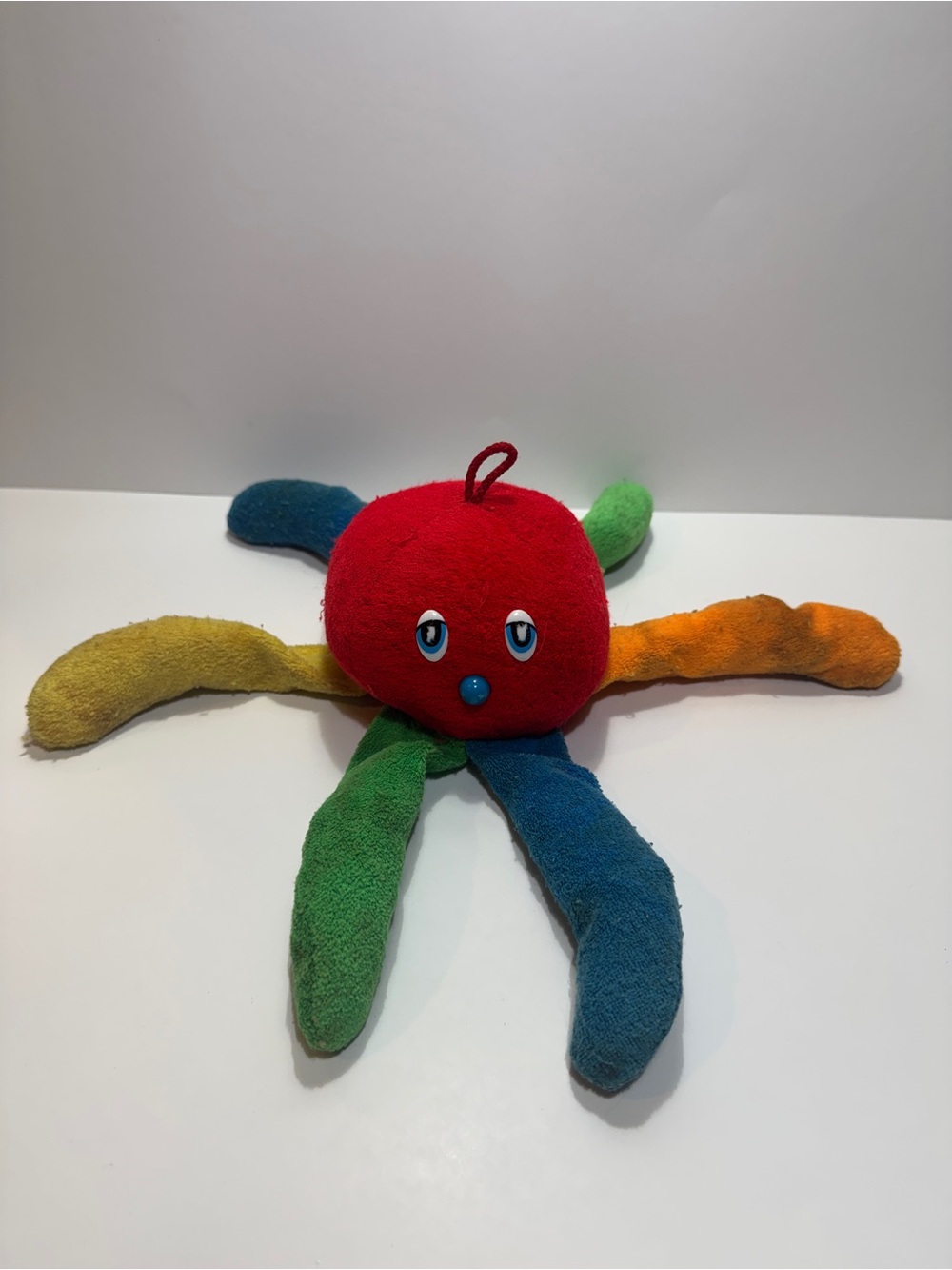 VTG Eden Toys Octopus Red Head Colorful Tentacles Plush Stuffed Animal Toy Haiti